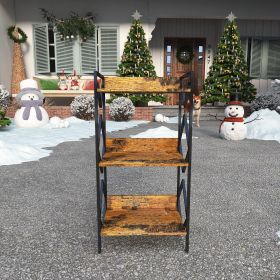 Bookshelf Small Bookshelf 3-layer Wooden Bookcase Industrial Style Bookshelf With Edge Guard Metal Narrow Bookshelf Bedroom Storage Rack