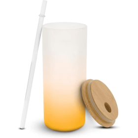 Sublimation Frosted Glass Tumbler 18 Oz, Orange