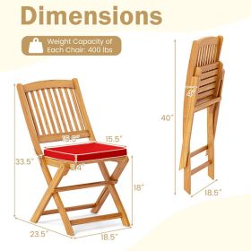 Outdoor Folding Chairs With Seat Cushions Set Of 2