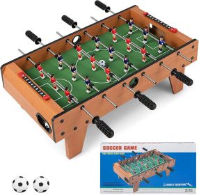 27inch Foosball Table, Wooden Football Game Set For Adults & Kids With Footballs & 18 Soccer Keepers For Family Night
