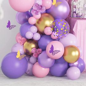 108PC Purple Balloon Butterfly Set And Inflator