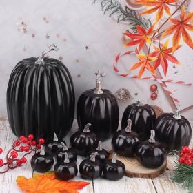 14pcs Artificial Pumpkin Black Foam Creative Lightweight Reusable Decorative Pumpkin for Ornament