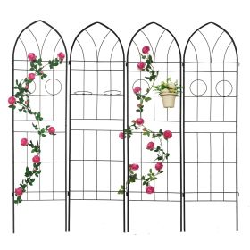 4 Pack Metal Garden Trellis 78.7x19.7 Rustproof For Climbing Plants Outdoor