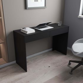 Meridian 2-Drawer Computer Desk Black Wengue