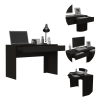 Acre Writing Computer Desk; Two Drawers -Black
