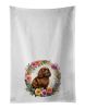 American Water Spaniel and Flowers Kitchen Towel Set of 2 White Dish Towels Decorative Bathroom Hand towel for Hand, Face, Hair, Yoga, Tea, Dishcloth