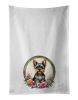 Yorkshire Terrier and Flowers Kitchen Towel Set of 2 White Dish Towels Decorative Bathroom Hand towel for Hand, Face, Hair, Yoga, Tea, Dishcloth