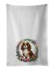 Cavalier Spaniel and Flowers Kitchen Towel Set of 2 White Dish Towels Decorative Bathroom Hand towel for Hand, Face, Hair, Yoga, Tea, Dishcloth