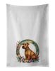 Irish Terrier and Flowers Kitchen Towel Set of 2 White Dish Towels Decorative Bathroom Hand towel for Hand, Face, Hair, Yoga, Tea, Dishcloth, 19 X 28"