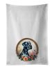 Great Dane and Flowers Kitchen Towel Set of 2 White Dish Towels Decorative Bathroom Hand towel for Hand, Face, Hair, Yoga, Tea, Dishcloth, 19 X 28"