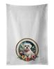 Maltese and Flowers Kitchen Towel Set of 2 White Dish Towels Decorative Bathroom Hand towel for Hand, Face, Hair, Yoga, Tea, Dishcloth, 19 X 28"