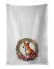Basenji and Flowers Kitchen Towel Set of 2 White Dish Towels Decorative Bathroom Hand towel for Hand, Face, Hair, Yoga, Tea, Dishcloth, 19 X 28"