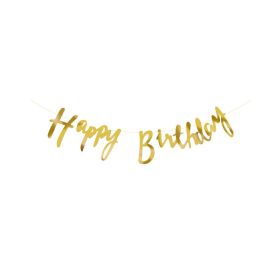 Golden English Happy Birthday Birthday Banner 2.5m