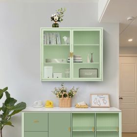 27.56  Glass Doors Modern Wall Cabinet 3-Tier Storage For Entryway