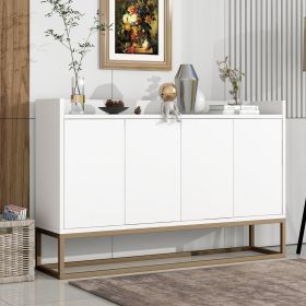 TREXM Modern Sideboard Buffet Cabinet Large Storage For Dining, Entryway - White