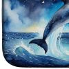 Dolphin in a Starry Sea Dish Drying Mat Absorbent Dish Drying Mat Pad for Kitchen Counter Dish Drainer Mat for Countertop, 14 x 21", Multicolor