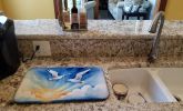 Gulls Soaring High Dish Drying Mat Absorbent Dish Drying Mat Pad for Kitchen Counter Dish Drainer Mat for Countertop, 14 x 21", Multicolor