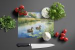 Mother Duck Glass Cutting Board Decorative Tempered Glass Kitchen Cutting and Serving Board Large Size Chopping Board