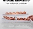 Egg Dispenser, Space-Saving Rolling Eggs Dispenser and Organizer for Refrigerator Storage