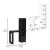 Office Desk Aragon with Four-Tier Bookcase and Lower Cabinet, Black Wengue Finish