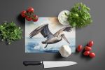 Pelican Diving Glass Cutting Board Decorative Tempered Glass Kitchen Cutting and Serving Board Large Size Chopping Board