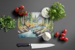 Mountain Stream Glass Cutting Board Decorative Tempered Glass Kitchen Cutting and Serving Board Large Size Chopping Board