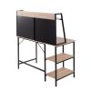 Geo Shelf Contemporary Desk in Black Steel and Natural Wood by LumiSource