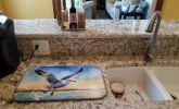 Gull Flying Low Dish Drying Mat Absorbent Dish Drying Mat Pad for Kitchen Counter Dish Drainer Mat for Countertop, 14 x 21", Multicolor