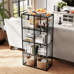 Wire Storage Cube, 8 Cube Metal Storage Organizer , Display Modular Bookshelf Shelf, Closet Cabinet For Bedroom, Office, Black