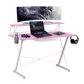 Techni Sport TS 200 Carbon Computer Gaming Desk With Shelving