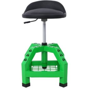 Pneumatic 360 Degree Swivel Stool, Mechanics Rolling Creeper Seat, Heavy Duty Rolling Mechanics Stool, Shop Stool With Casters Red (Color: Green)