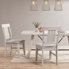Dining Side Chair Set Of 2pcs (Option: Reclaimed White)
