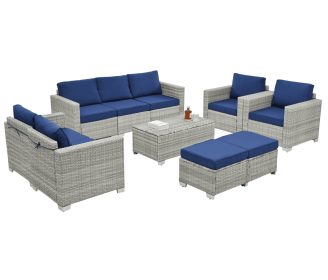 10 Piece Patio Furniture Set (Option: W1703S00044)