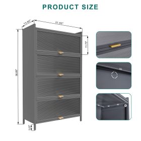 5-Level Flip Door Cabinet (Color: Grey)
