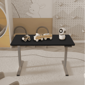 Electric Standing Desk Adjustable Height Desk Home Office Computer Workstation Sit Stand Up Desk (Option: GreyBlack)