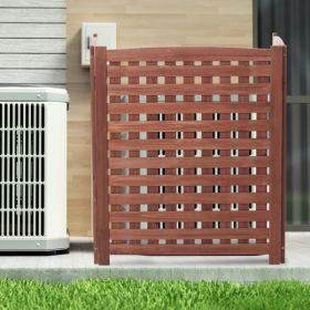 Outdoor Gardening Solid Wood Screen, Air Conditioning Shielding Screen (Color: Brown)